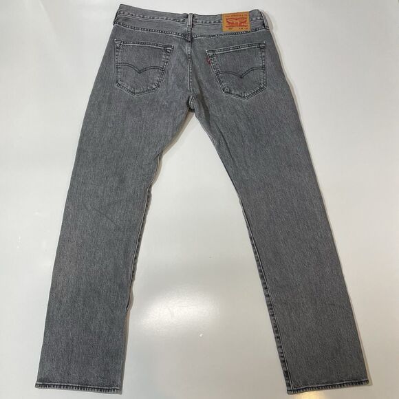 Levis 501 Jeans Men’s Straight Leg Button Fly 34x32 Charcoal Wash Vintage - Picture 4 of 10
